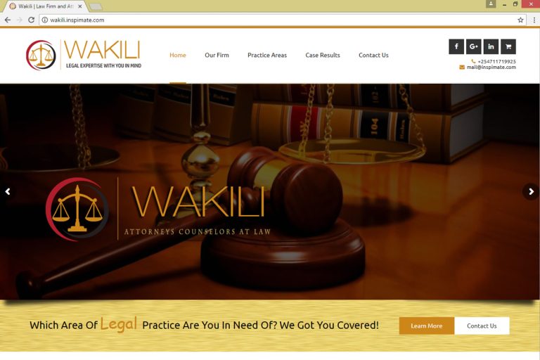 Wakili, Law firm Website for Sale