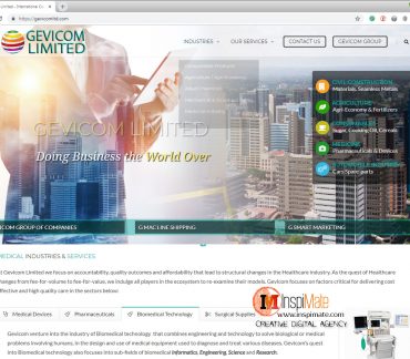 Gevicom Limited website design by Inspimate Enterprises