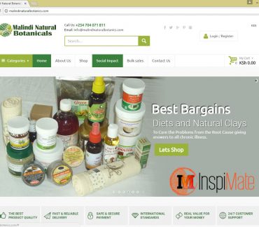Malindi Botanicals website design by Inspimate Enterprises