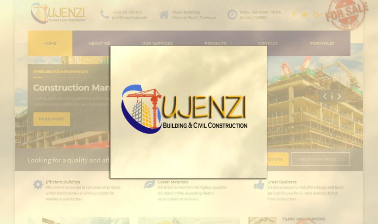 Ujenzi - Construction Company Logo For Sale by Inspimate Enterprises