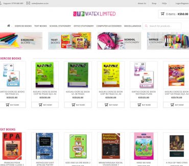 Watex Limited Bookshop, Office, School Stationery website by Inspimate Enterprises