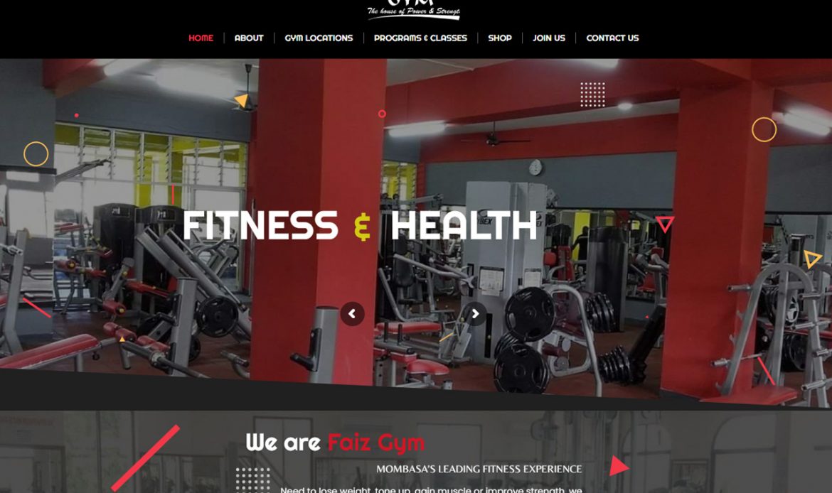 Faiz Gym Fitness Centers website design by Inspimate