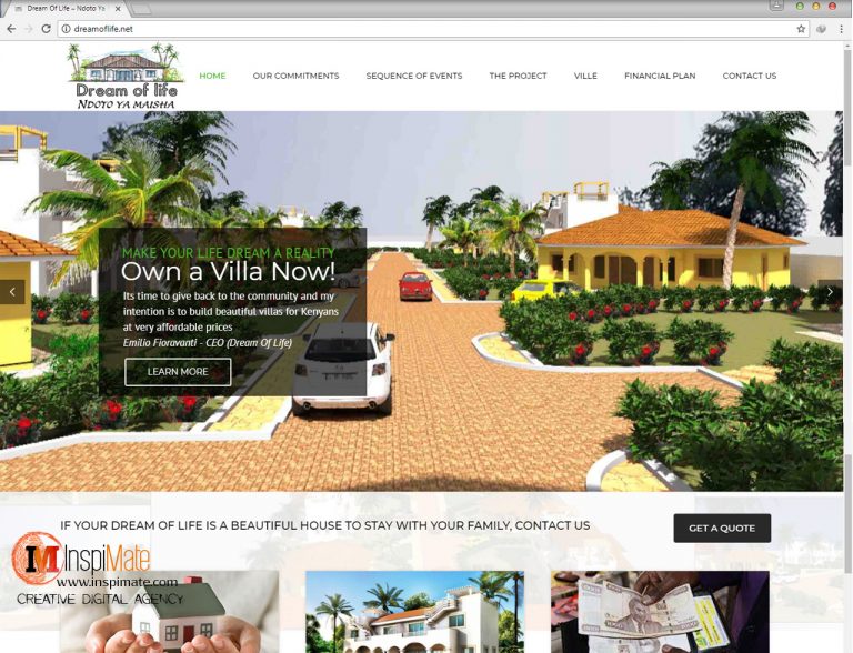 Dream Of Life, Villa Real Estate Website Design by Inspimate