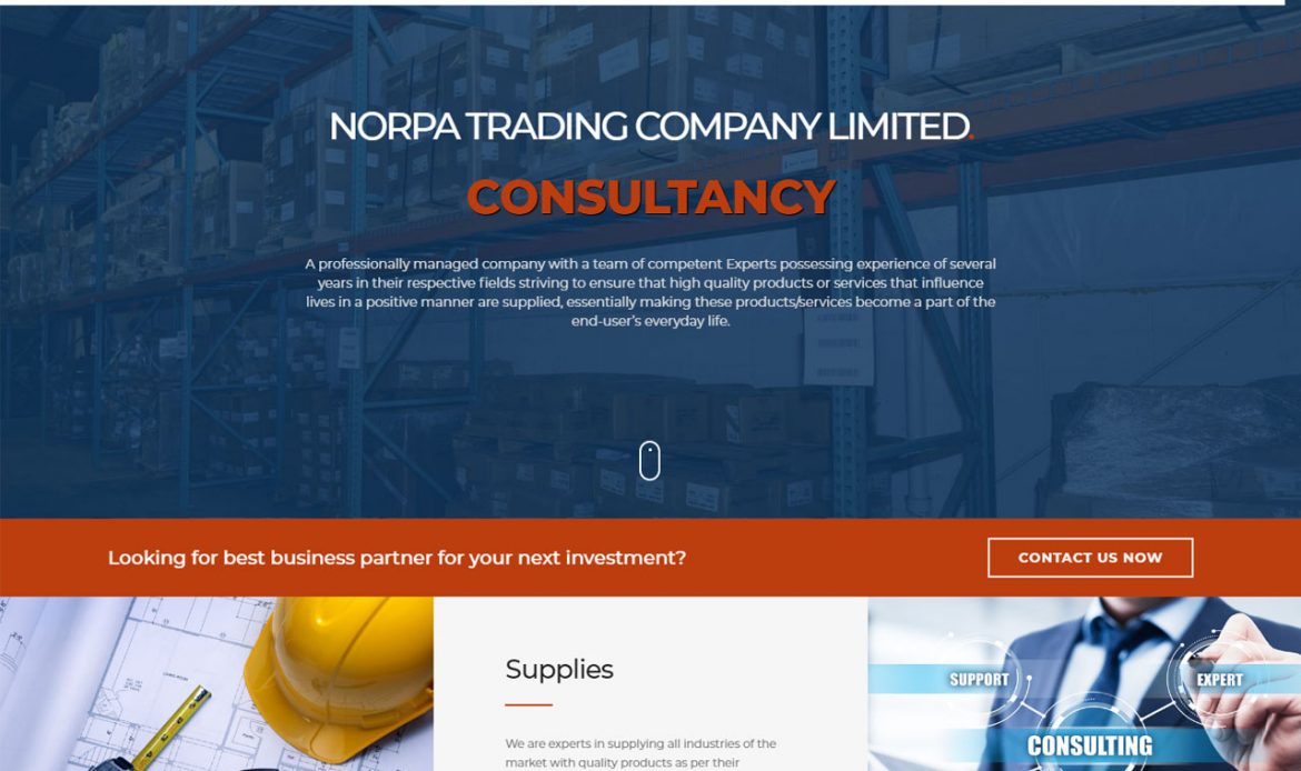 NORPA Trading Limited website design by Inspimate Enterprises