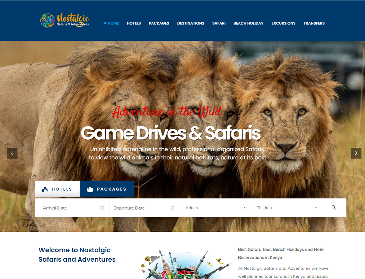 Nostalgic Safaris and Adventures Website Design by Inspimate Enterprises