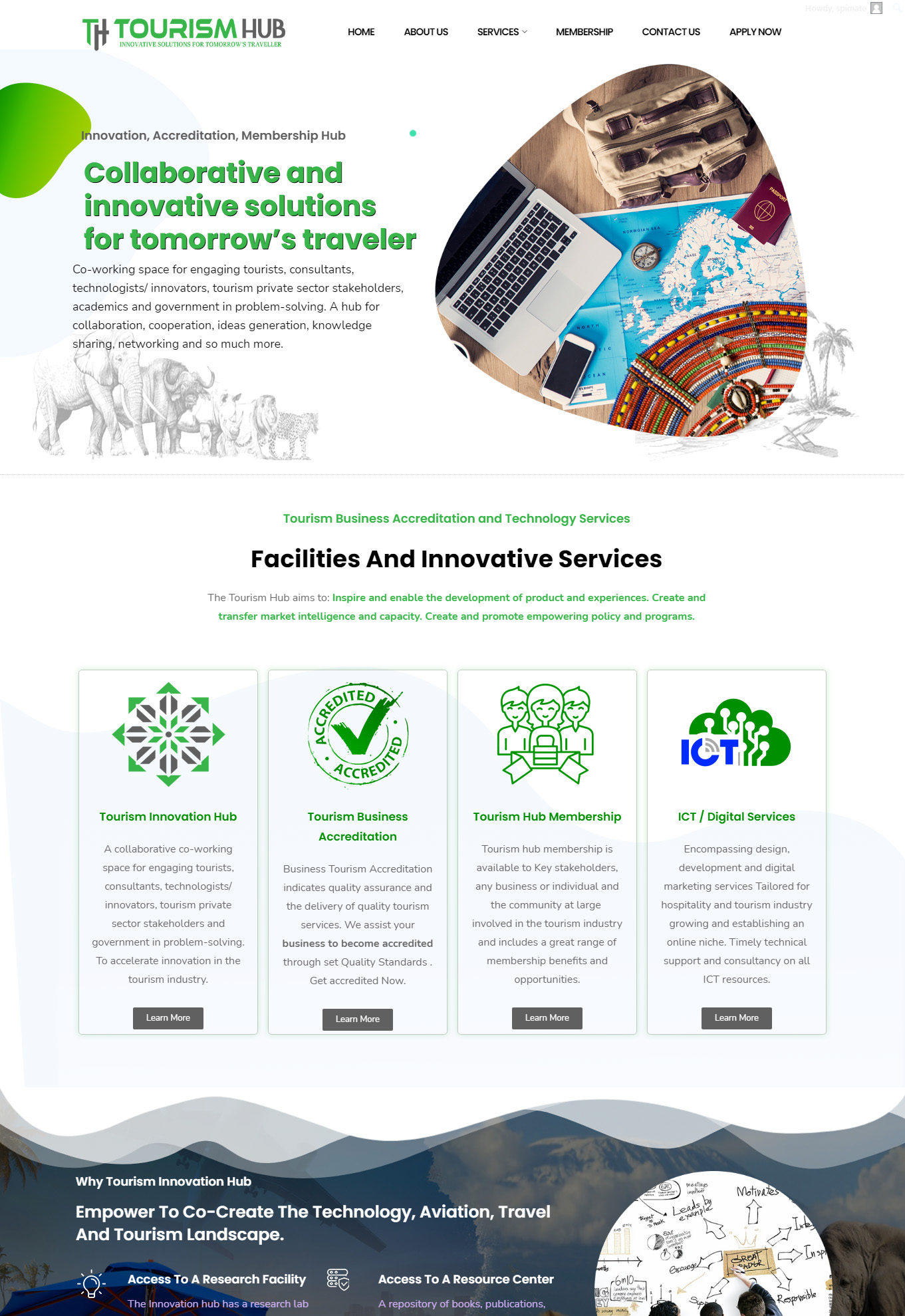 Tourism Innovation Hub Website Design Startup, Corporate, Branding, Web Design, E-commerce, Online, Digital Marketing by Inspimate